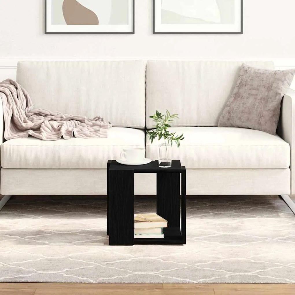 Mesa de Centro Carvalho Preto MDF 32 x 32 x 30 cm Simples