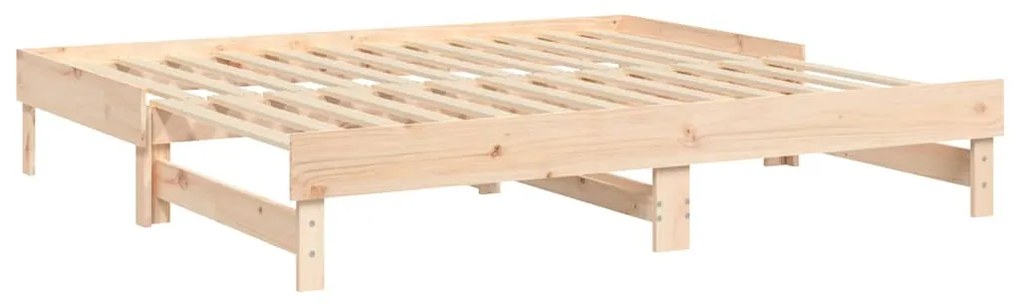 Estrutura sofá-cama de puxar 2x(90x190) cm pinho maciço