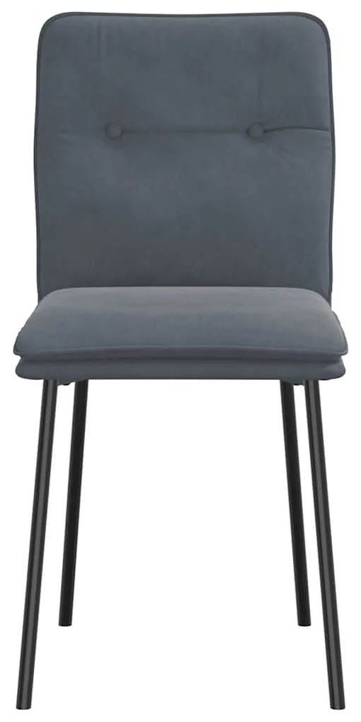 Cadeiras de jantar 2 pcs veludo cinzento-escuro