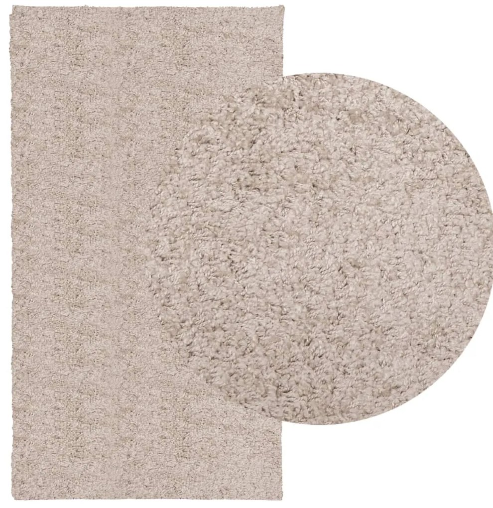 Tapete shaggy de pelo alto PAMPLONA 60x110 cm bege