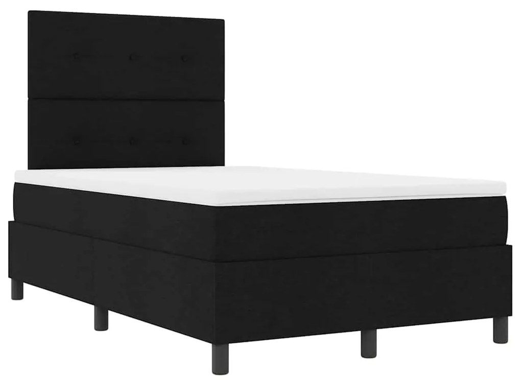 Cama Box com Colchão e LED - Preta, 120 x 190 cm, Tecido