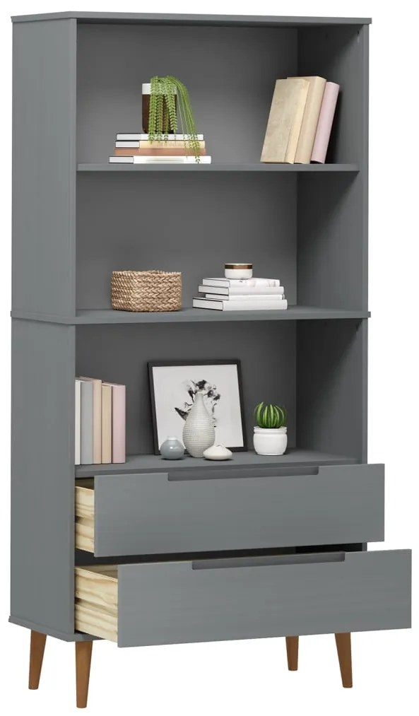 Estante MOLDE 85x35x170,5 cm pinho maciço cinzento