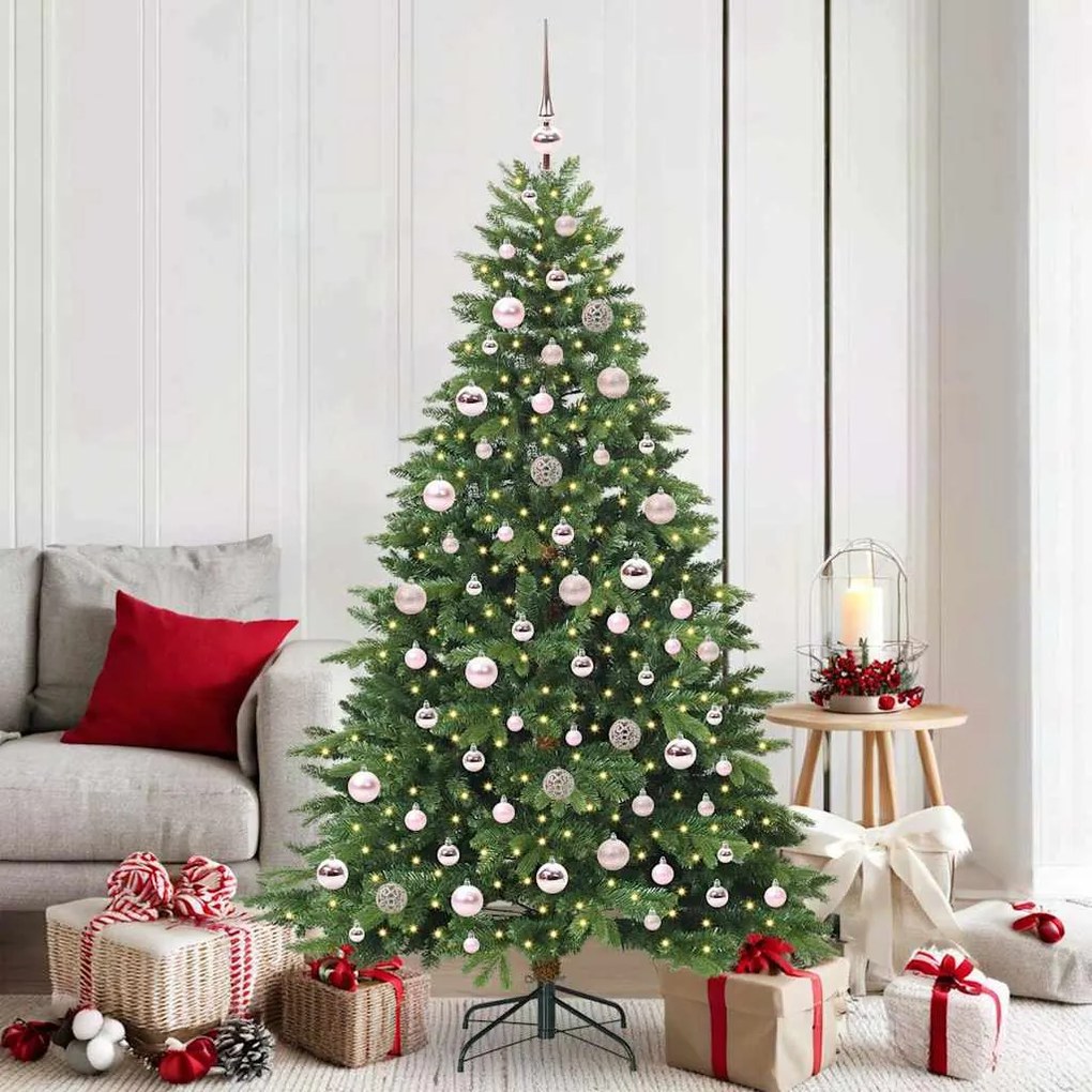 vidaXL Árvore de Natal Artificial com 300 LEDs Verde 180 cm PE e PVC