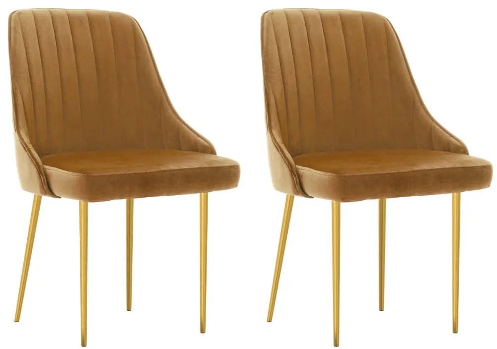 vidaXL Cadeiras de jantar 2 pcs veludo castanho