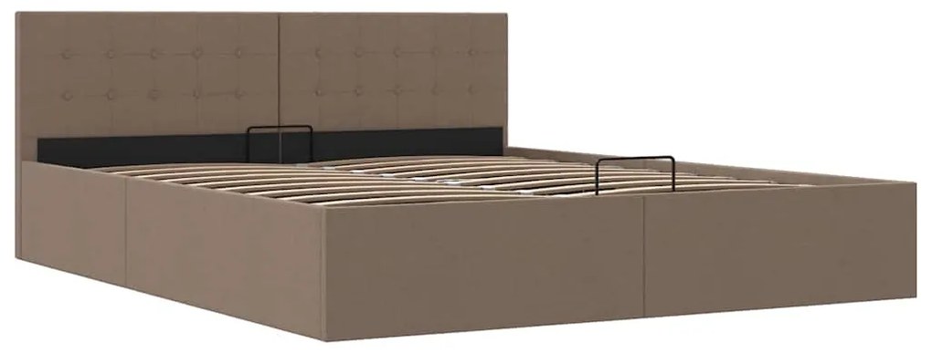 Cama hidráulica c/ arrumação 180x200cm tecido cinza-acastanhado