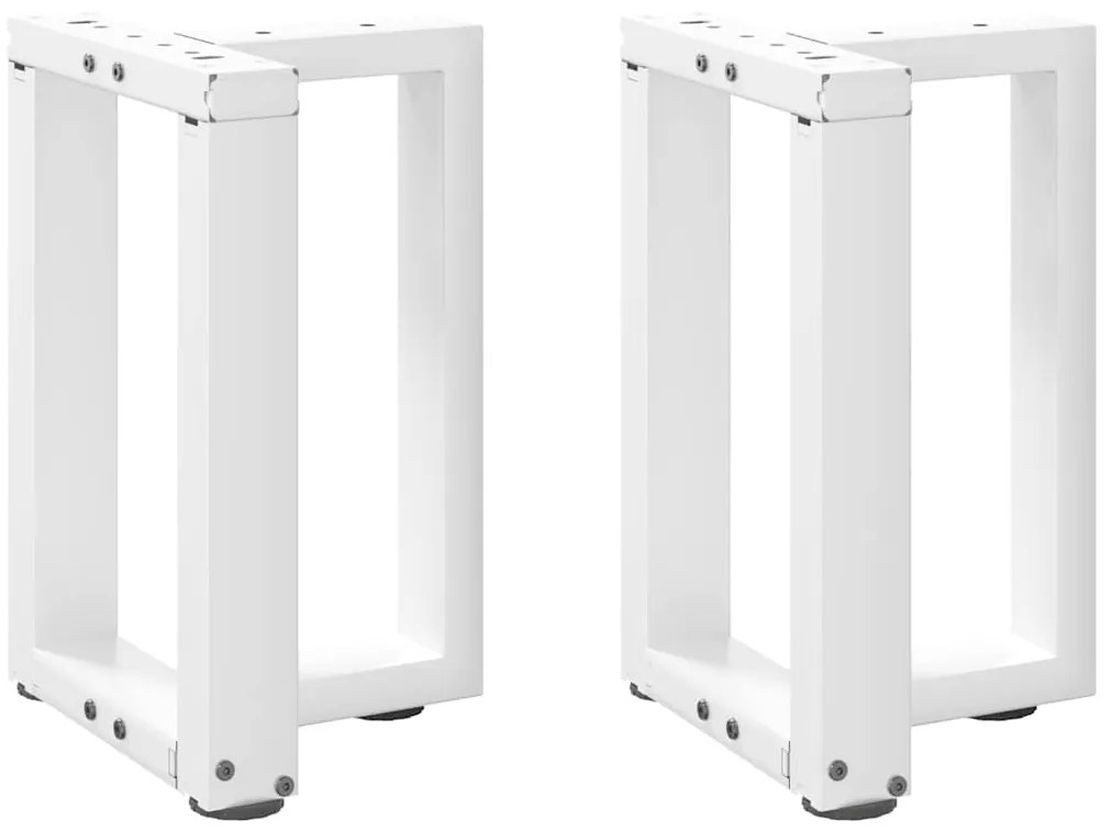 vidaXL Pés para mesa de centro em forma de T, 2 peças, branco, 38x25x(42-43) cm, aço