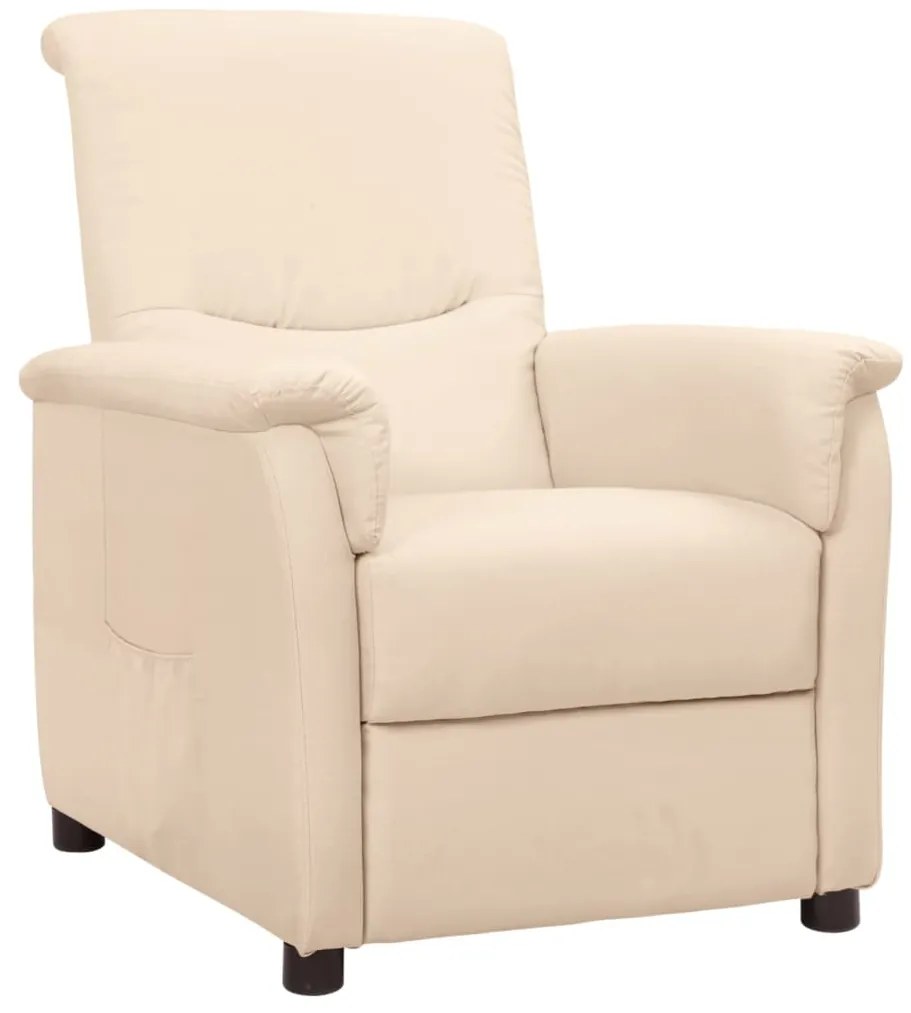 vidaXL Poltrona reclinável tecido cor creme