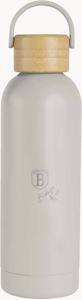 Garrafa térmica com tampa em bambu