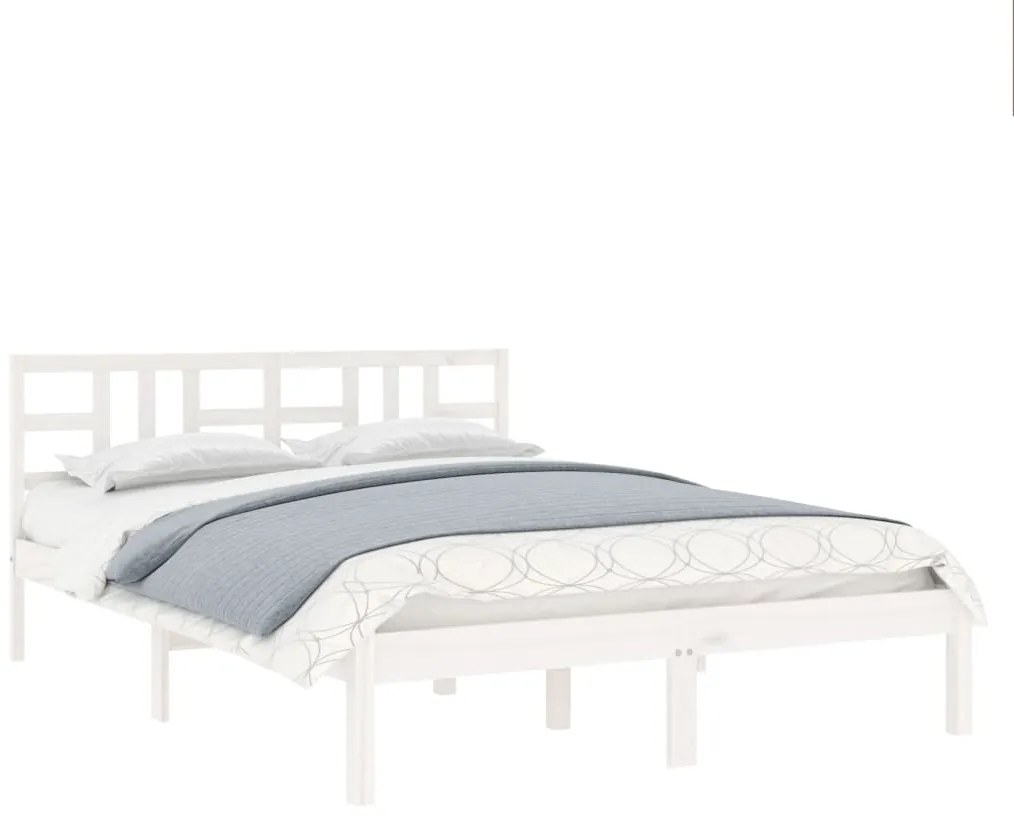 Estrutura de cama 120x200 cm madeira maciça branco