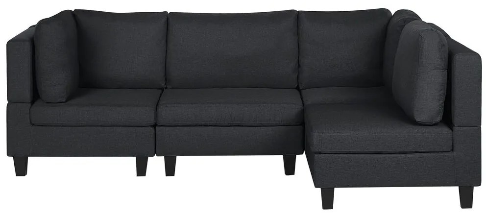 Sofá modular de 4 lugares em tecido cinzento escuro à esquerda FEVIK Beliani