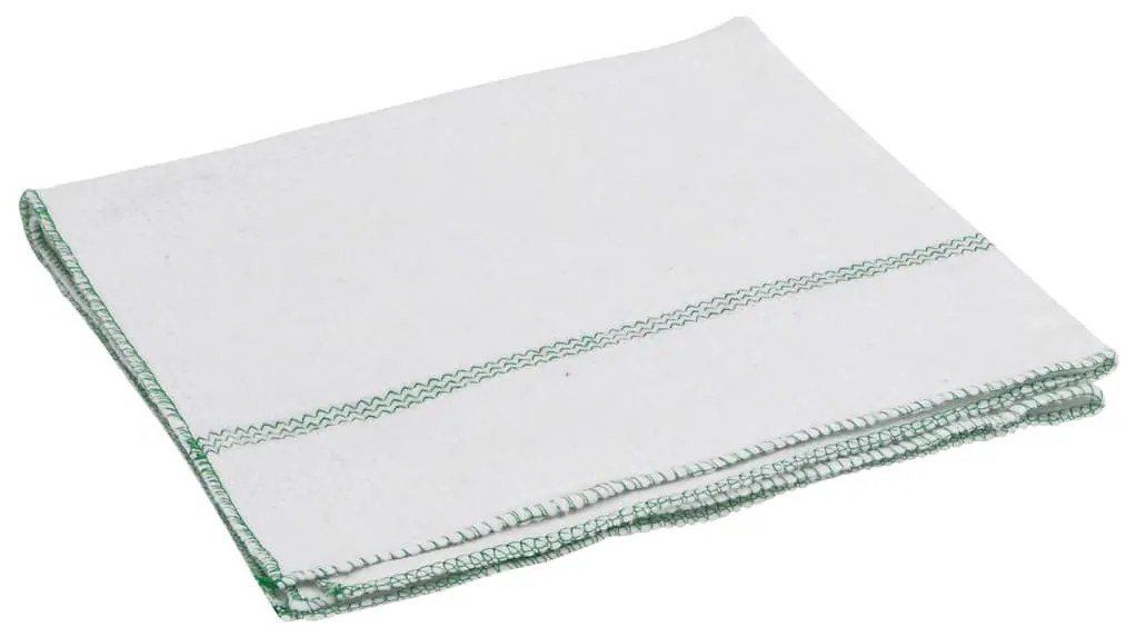 Panos de Limpeza 50 pcs 50x60 cm branco com riscas verdes