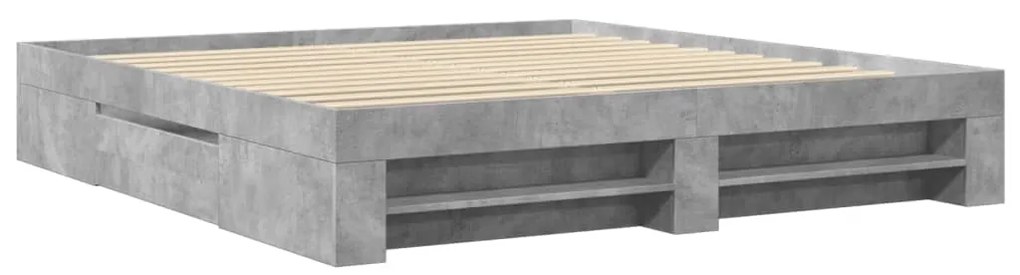 Estrutura de cama 200x200 cm derivados de madeira cinza cimento