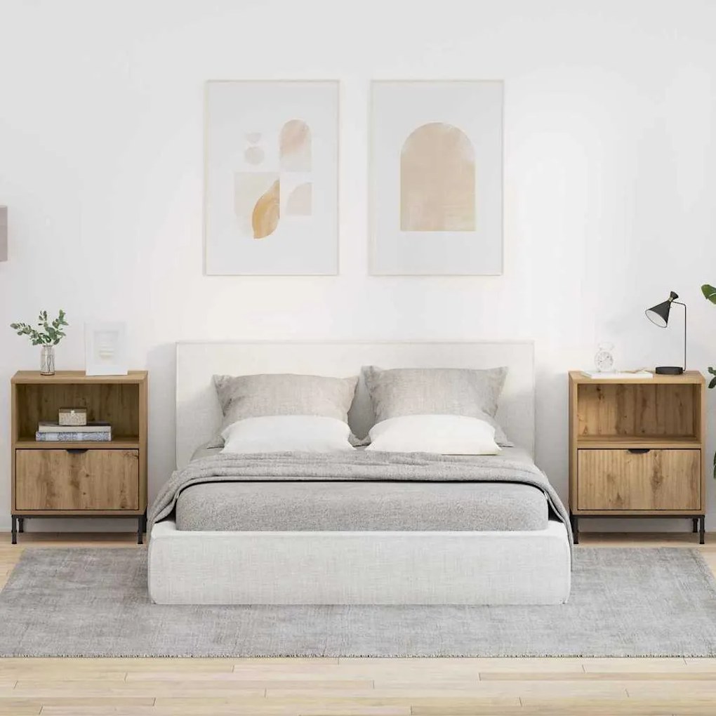 vidaXL 2 pcs carvalho artisiano 49 x 36 x 61 cm Madeira processada