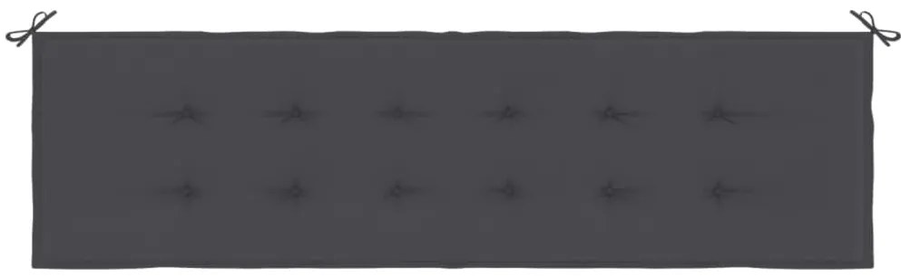 Almofadão p/ banco jardim 180x50x3 cm tecido oxford antracite