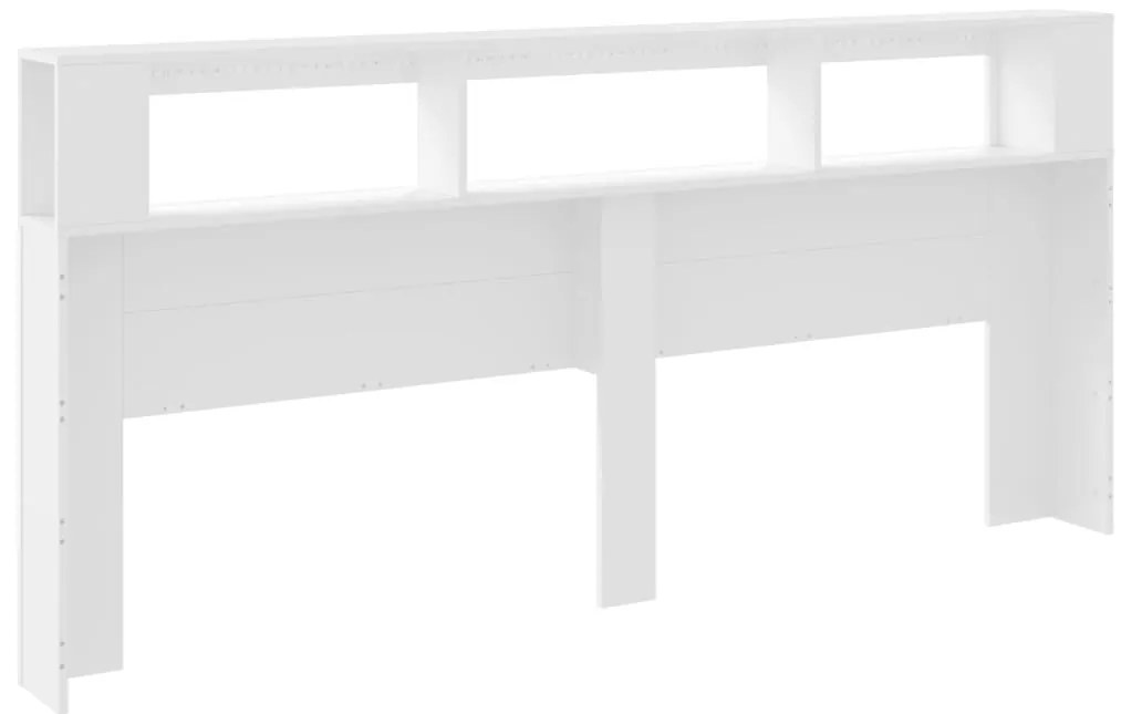 Cabeceira cama c/ LEDs 220x18,5x103,5 cm deriv. madeira branco