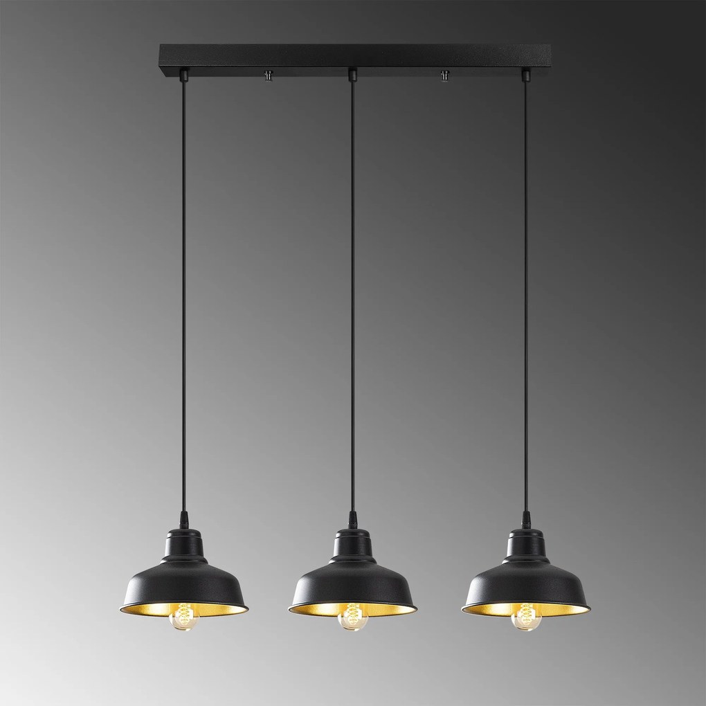 Candeeiro de Teto Berceste – Preto – 59 x 19 cm