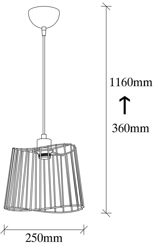 Chandelier Byisoo – Preto – 25 x 25 cm