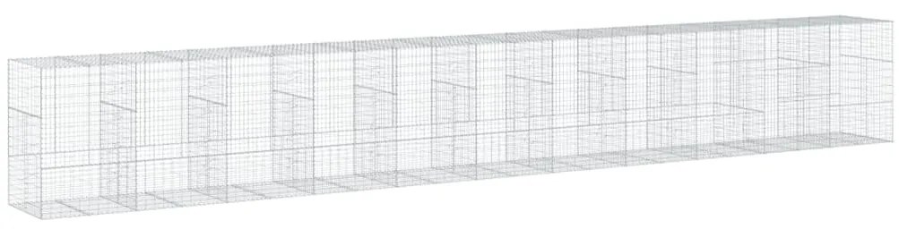 Cesto gabião com cobertura 1100x100x150 cm ferro galvanizado
