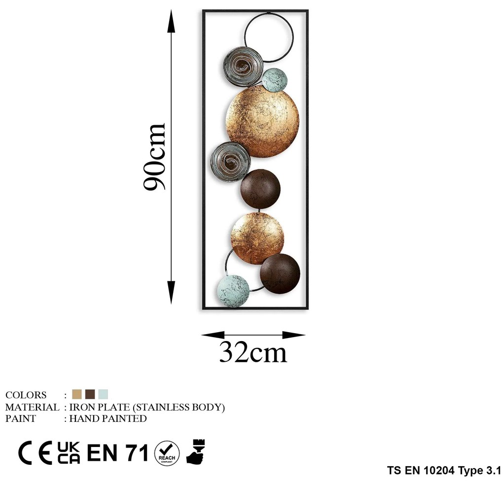 Acessório Decorativo de Parede Texturizado – Multicolor – 32x90x4 cm
