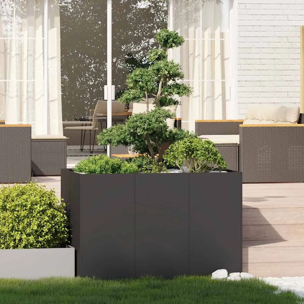 Vaso floreira 120x80x80 cm aço preto