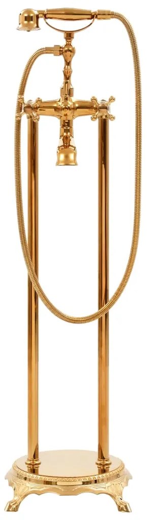 Torneira de pé para banheira aço inoxidável 99,5 cm dourado