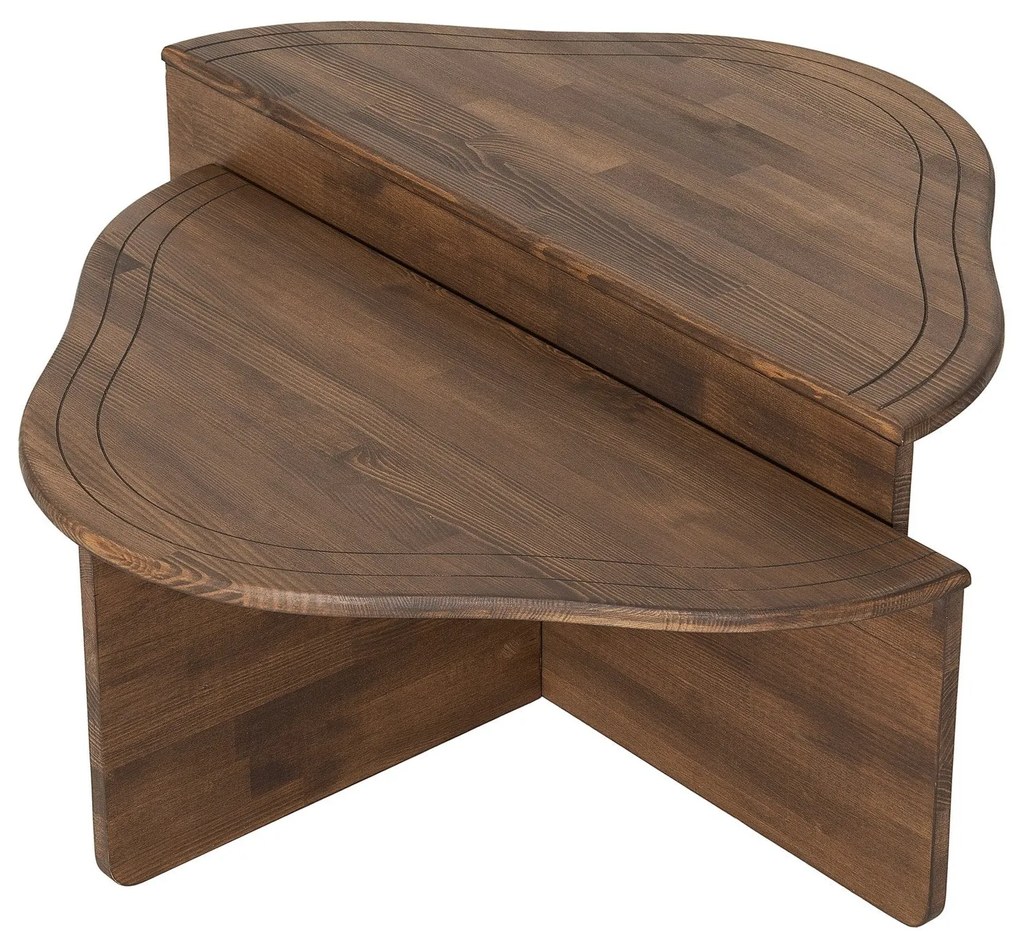 Mesa de Café Altopiano - Nogueira - 90cm x 40cm x 45cm & 90cm x 32cm x
