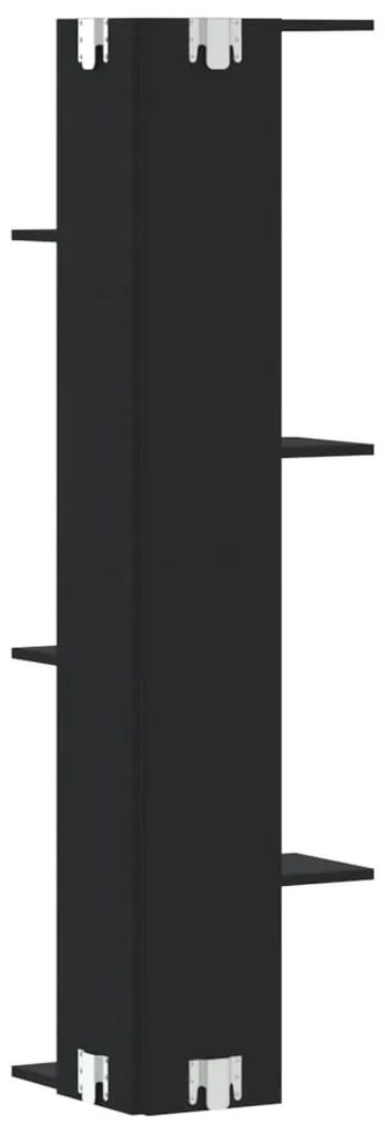 Estante parede p/ canto 36,5x36,5x140 cm deriv. madeira preto
