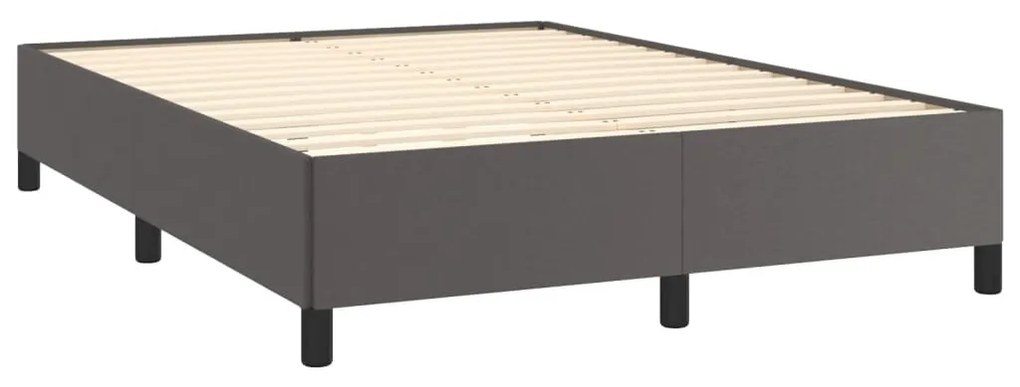 Estrutura de cama 140x190 cm couro artificial cinzento