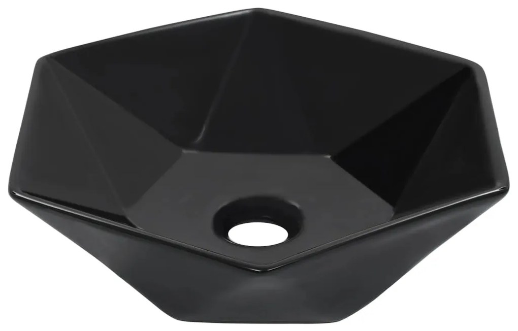 143914 vidaXL Lavatório 41x36,5x12 cm cerâmica preto