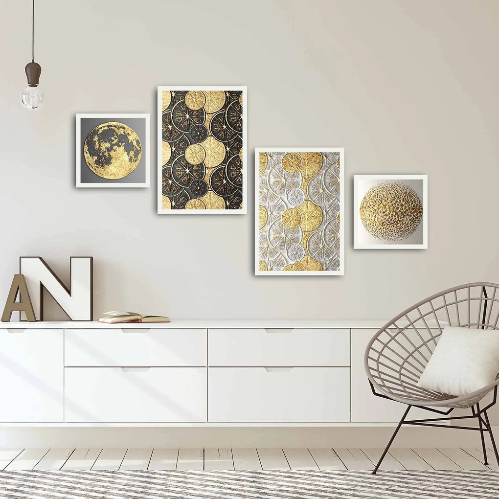 Pintura Decorativa em MDF com Moldura 4Pbct-04 – Multicolor – 136 x 75