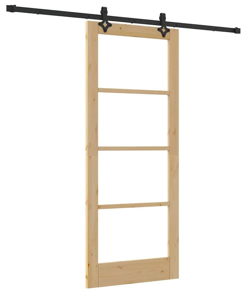 Conjunto de Porta Deslizante vidaXL com Conjunto de Hardware 83x202 cm