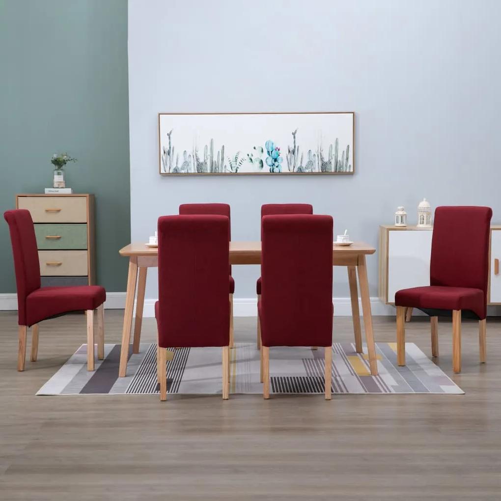 Cadeiras de jantar 6 pcs tecido vermelho