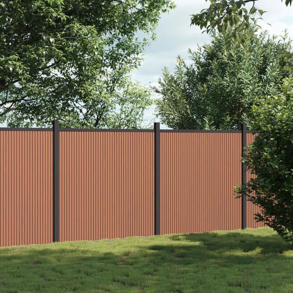 vidaXL Painel de vedação 353x186 cm WPC castanho