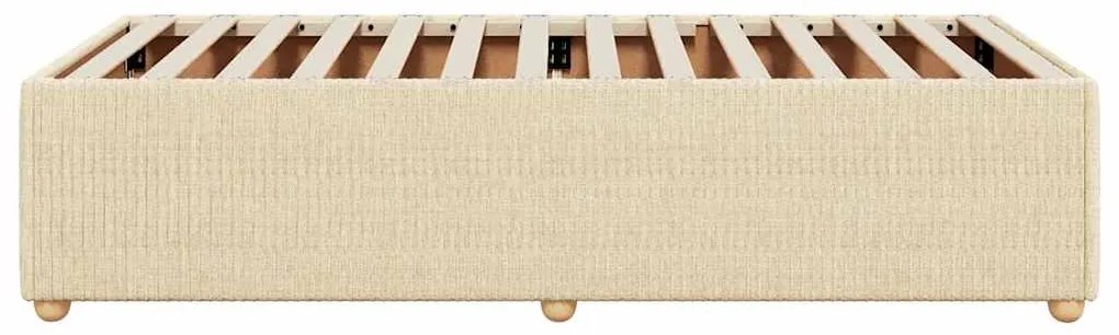 Estrutura de cama sem colchão 90x190 cm tecido creme