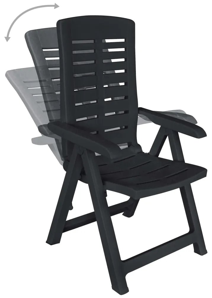 Conjunto de jantar de exterior 11 pcs plástico antracite