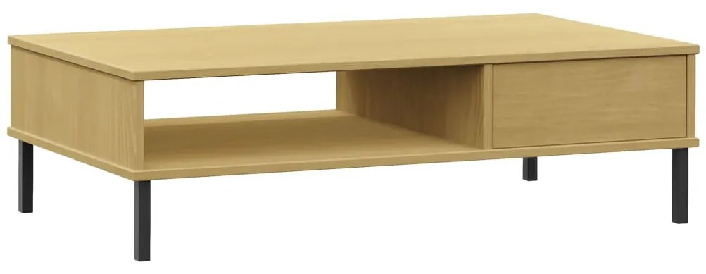 Mesa de centro c/ pernas de metal pinho maciço OSLO castanho