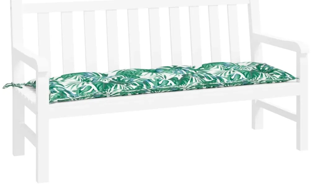 Almofadão banco jardim 150x50x7 cm tecido oxford padrão folhas