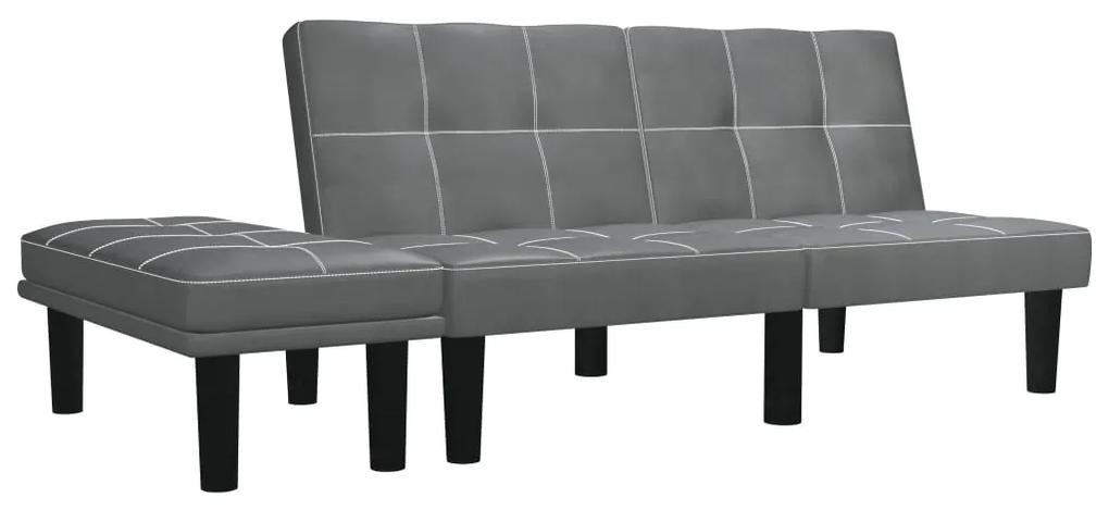 Sofá de 2 lugares couro artificial cinzento