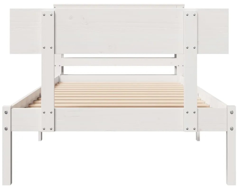 Cama sem colchão 90x190 cm madeira de pinho maciça branco