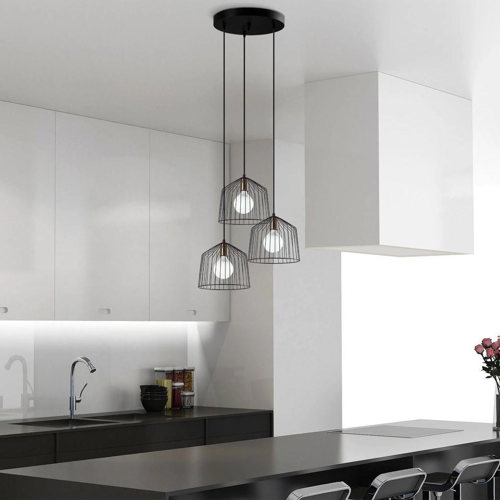 Candeeiro de Teto Cat – Preto Antigo – 50 x 50 x 121 cm