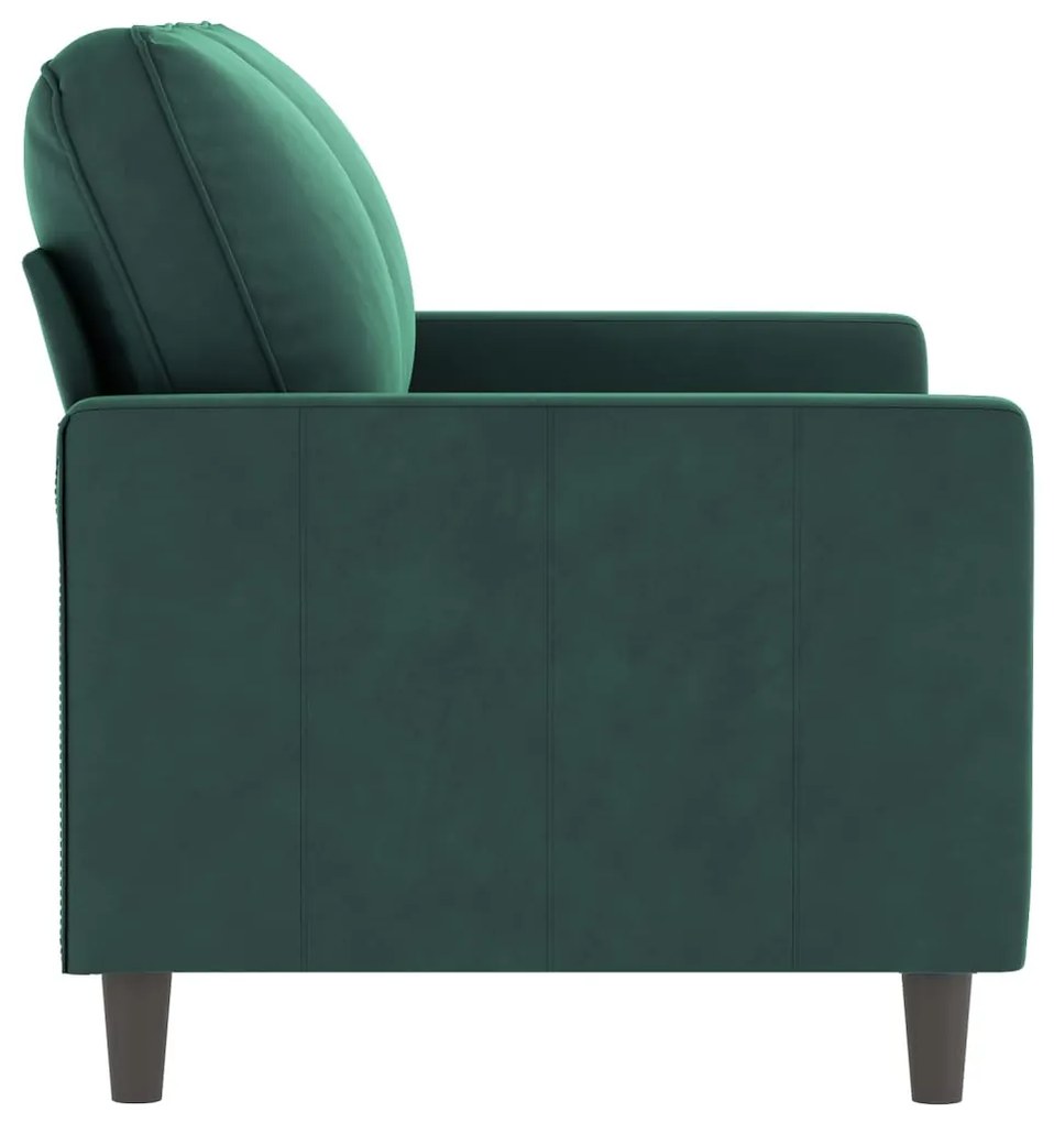 Sofá de 2 lugares 120 cm veludo verde-escuro