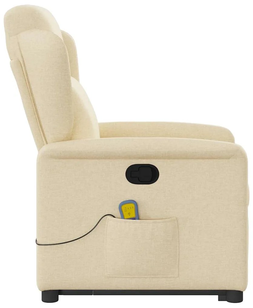 Poltrona elevatória de massagens tecido cor creme