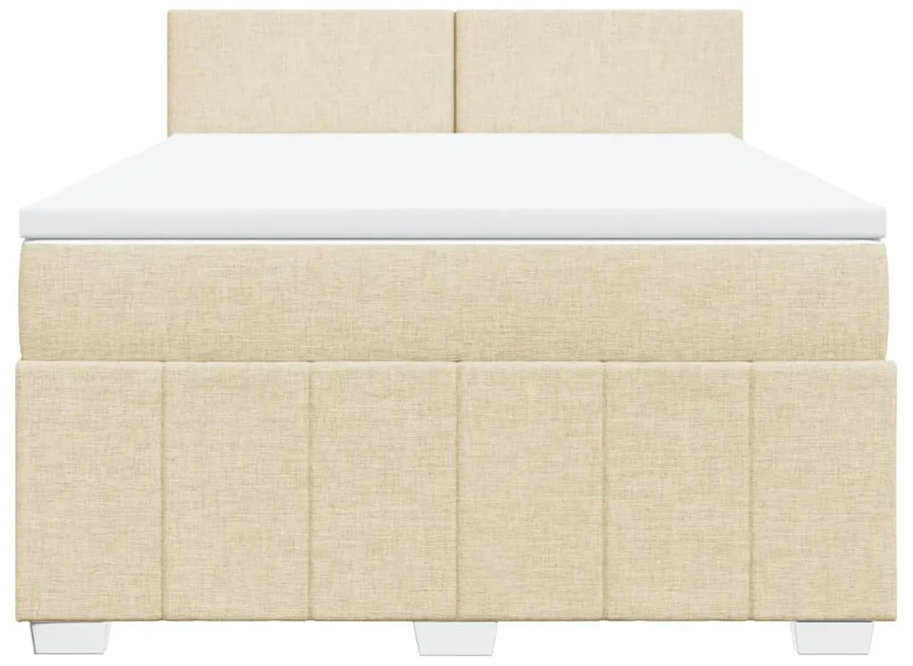 Cama com molas/colchão 140x200 cm tecido cor creme