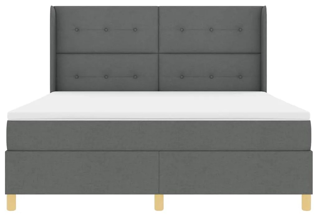 Cama Box com Colchão e LED vidaXL Cinza Escuro 180x200 cm em Tecido