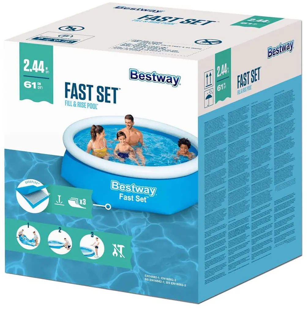 Fast Set Piscina insuflável redonda 244x66 cm 57265