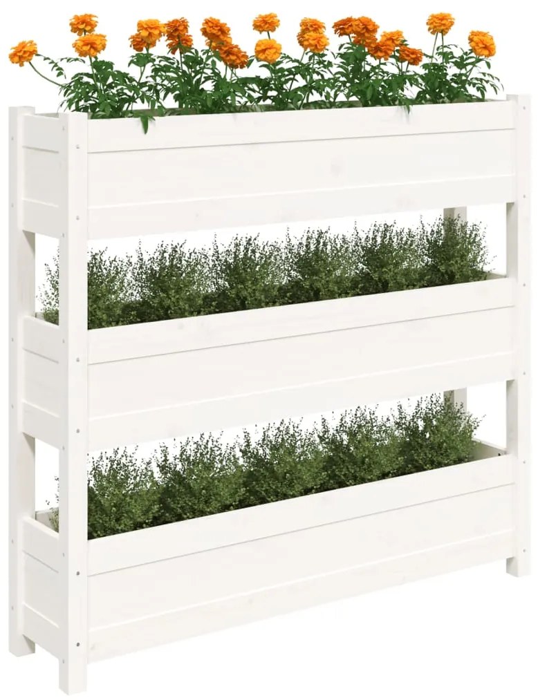 Vaso/floreira 112x25x104,5 cm madeira de pinho maciça branco