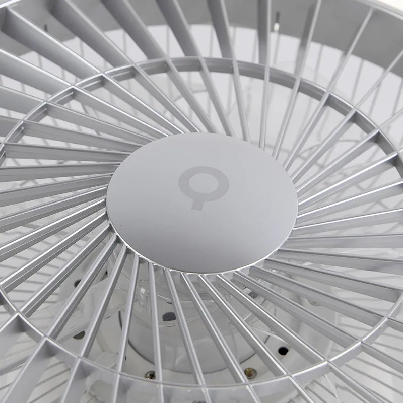 LED Ventilador de teto prateado com efeito de estrela regulável - Climo Design