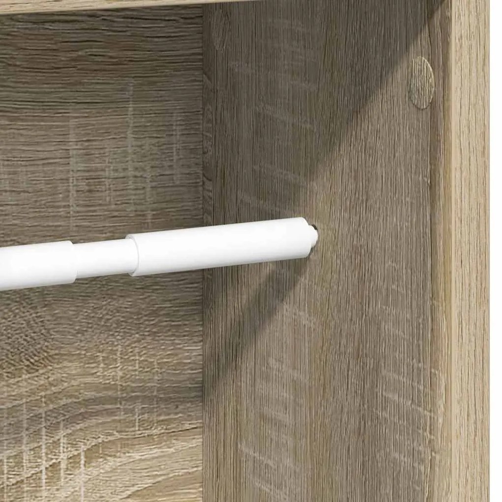 Móvel p/ casa de banho c/ suporte rolos 20,5x20x90cm cor sonoma
