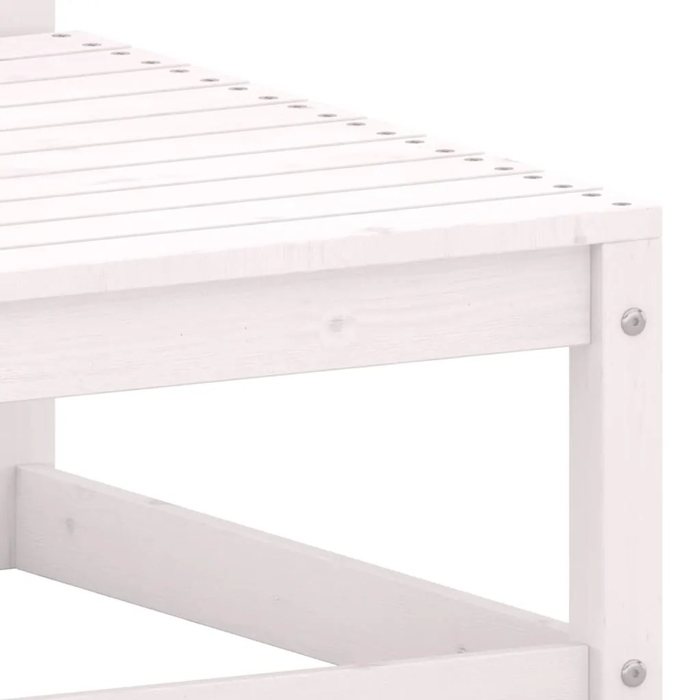 2 pcs conj. lounge de jardim c/ almofadões pinho maciço branco