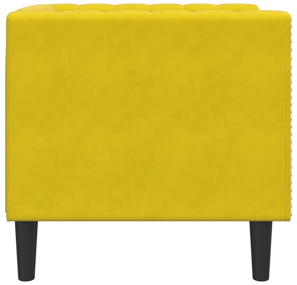 Sofá chesterfield veludo amarelo